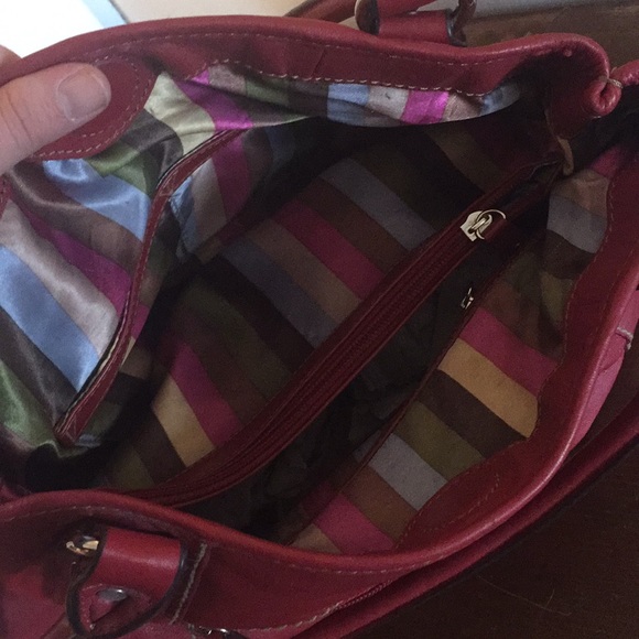 Tignanello supple red leather shoulder bag NWOT - Picture 8 of 8